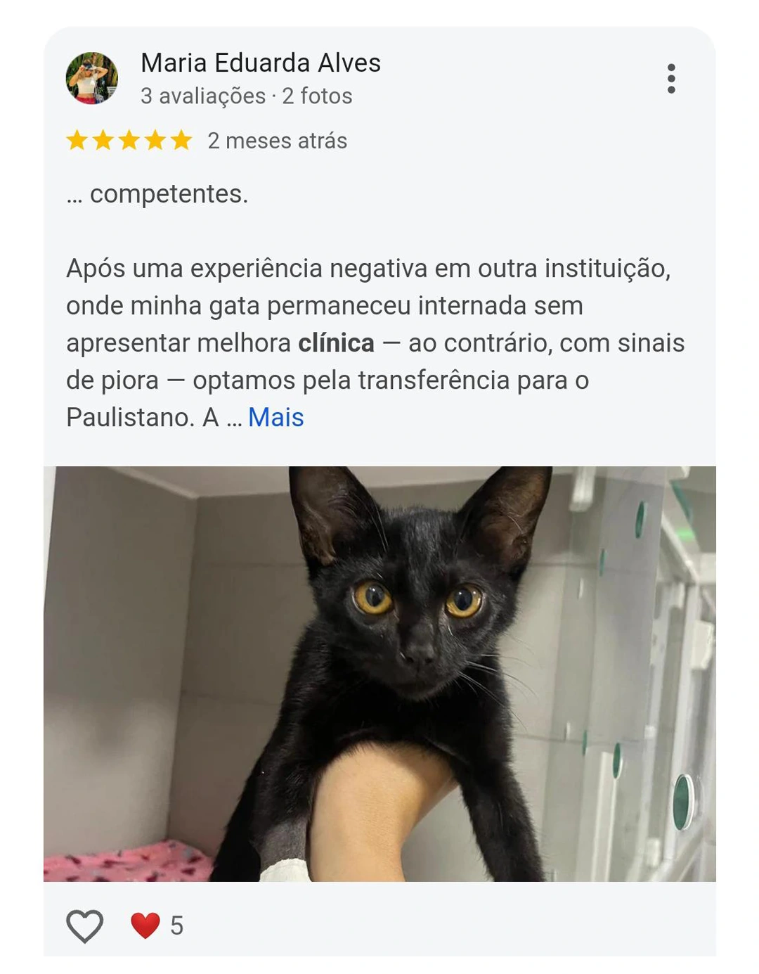 Avaliação 5 estrelas
