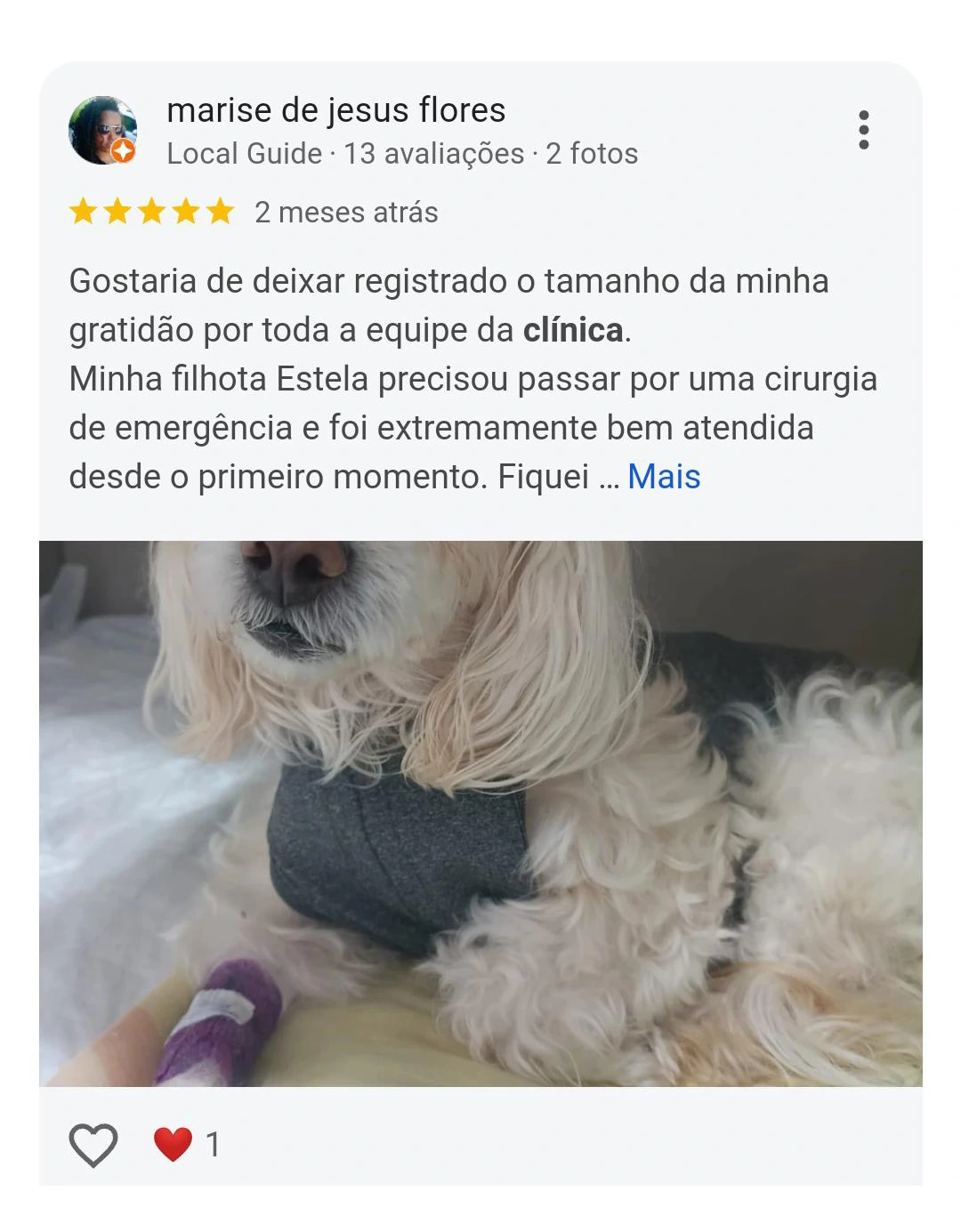 Avaliação 5 estrelas